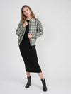 Bliss Tweed Plaid Bomber Jacket