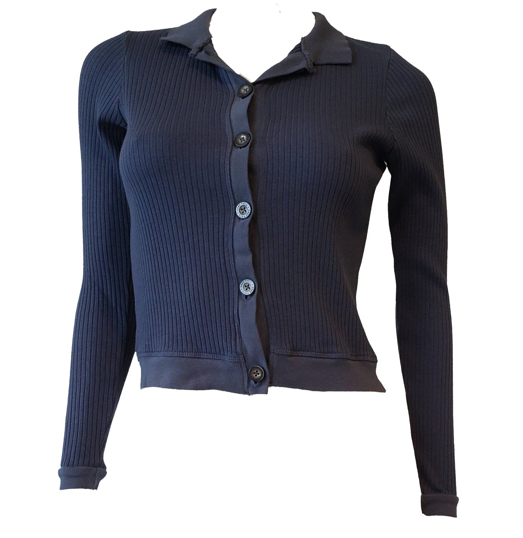 Hardtail Ribbed Polo Cardigan-Cardigan-Mementos