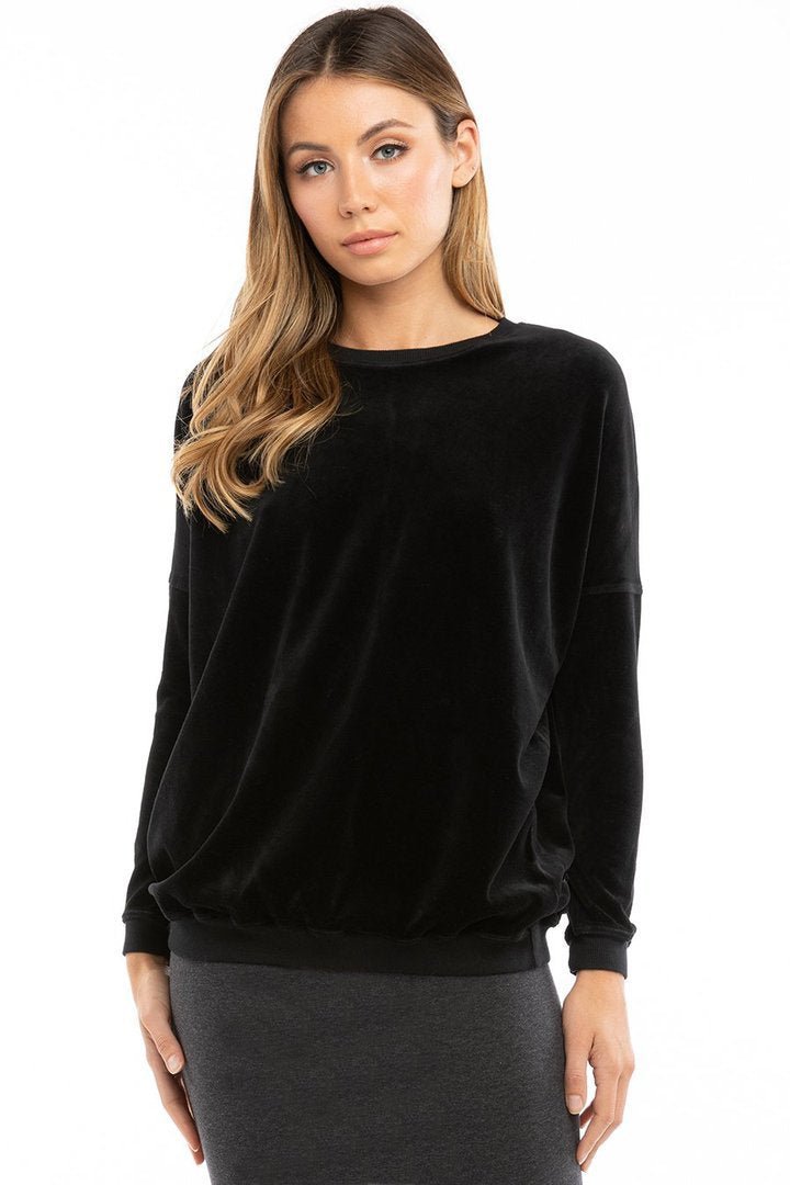 Hardtail Velour Drape Back Pullover-Pullover-Mementos