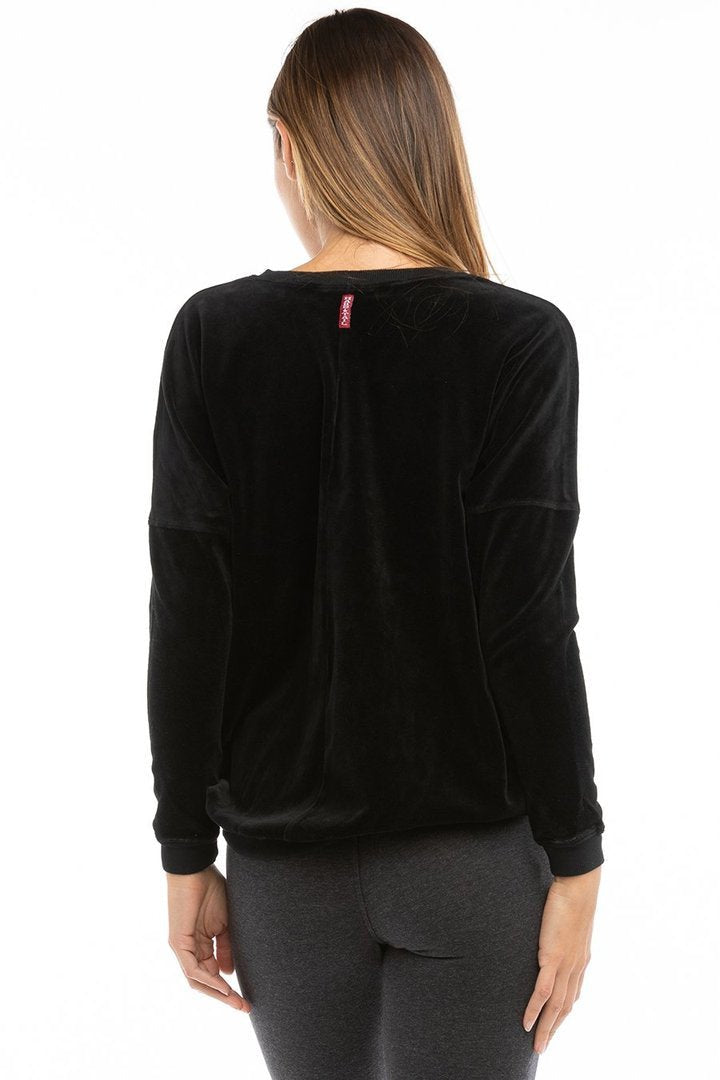 Hardtail Velour Drape Back Pullover-Pullover-Mementos