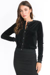 Hardtail Velour Shrunken Cardigan-Cardigan-Mementos
