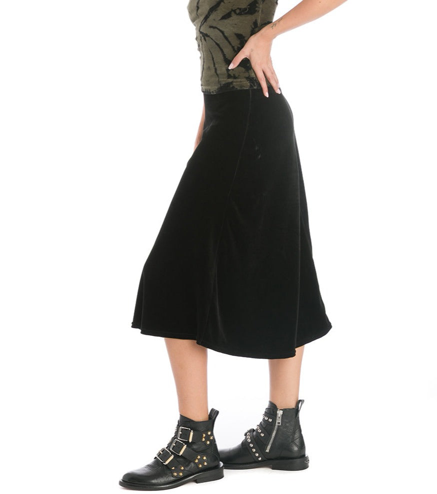 Hardtail Velour Midi A-Line Skirt