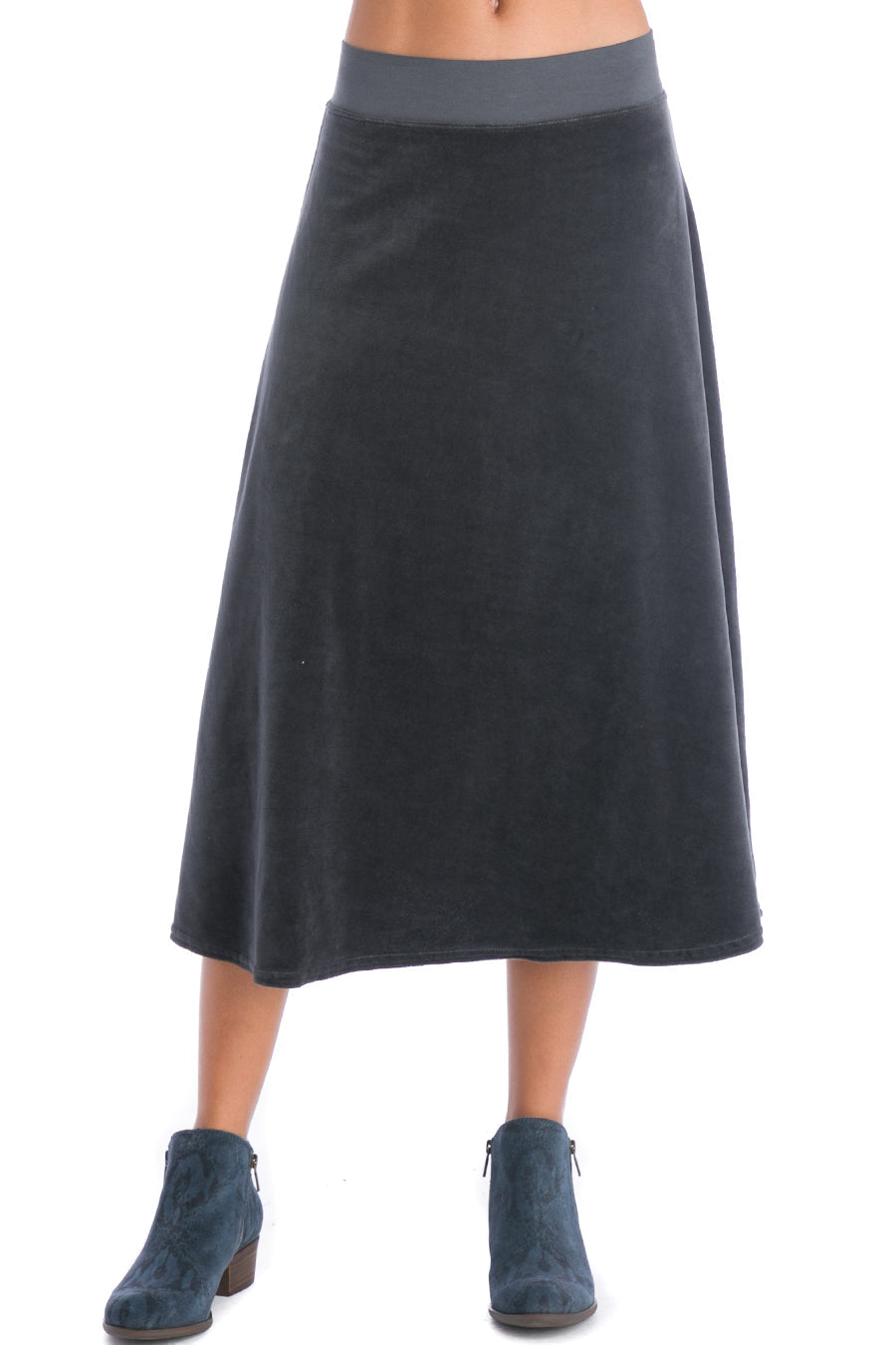 Hardtail Velour Midi A-Line Skirt