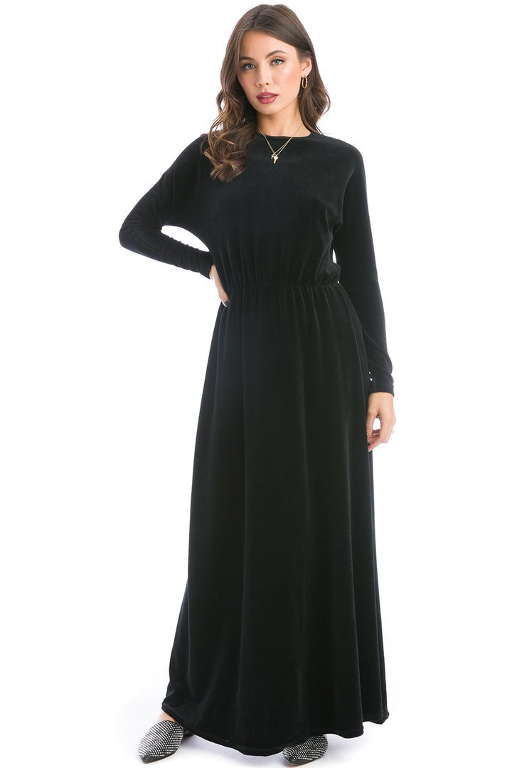 Hardtail Velour Maxi Dolman Dress