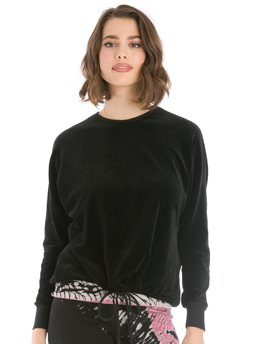 Hardtail Velour Slouchy Drawstring Sweatshirt