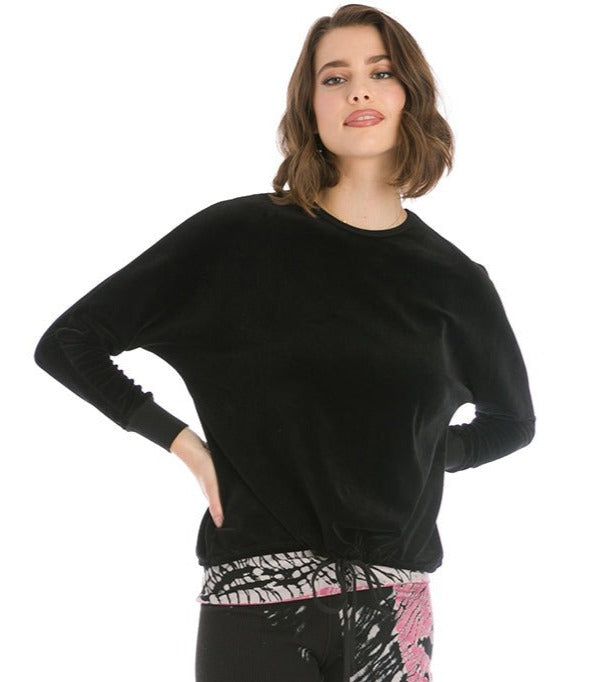 Hardtail Velour Slouchy Drawstring Sweatshirt