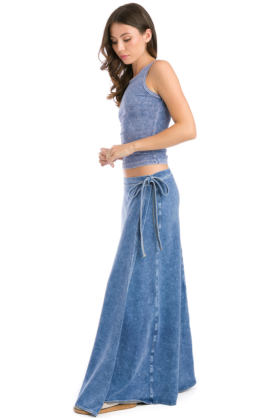 HT Wrap Maxi Jean Skirt